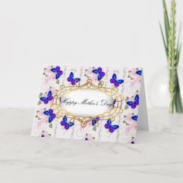 Cartão Dia de as mães de Borboleta Azul