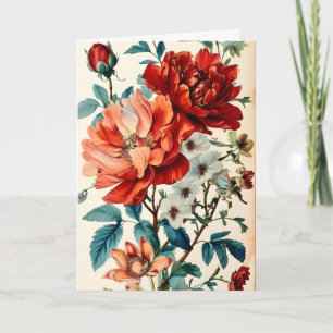 Cartão Dia de as mães de Buquê bonito e colorido