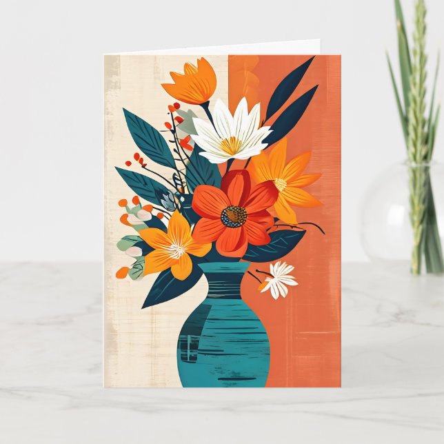 Cartão Dia de as mães de Buquê pop (Frente)