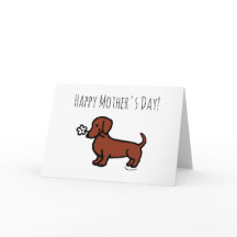 Dia de as mães de flor Tiny Dachshund Vermelho