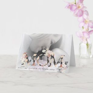 Cartão Dia de as mães de flores MOM de Pampas moderno