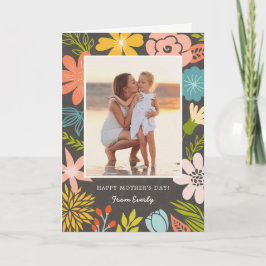Cartão Dia de as mães de Fotografia de Quadro Floral