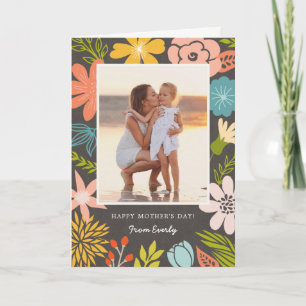 Cartão Dia de as mães de Fotografia de Quadro Floral