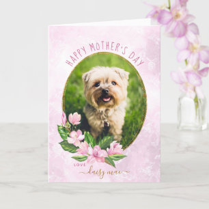 Cartão Dia de as mães de Fotografia do Cachorro Floral D