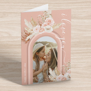 Cartão Dia de as mães de Fotografia Floral Boho Arch