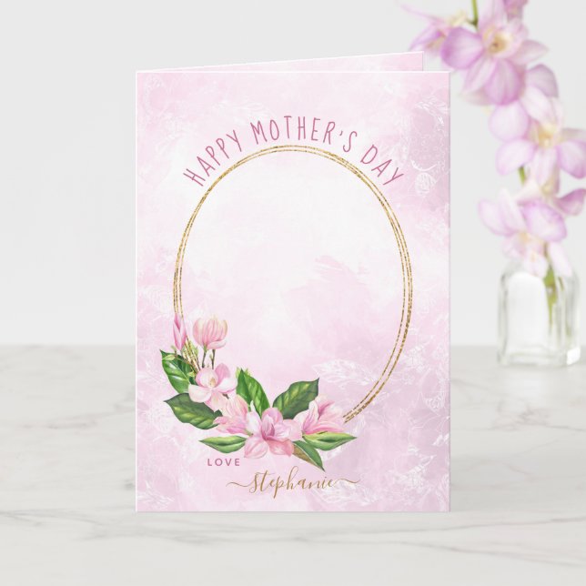 Cartão Dia de as mães de Fotografia Personalizada Floral  (Orquídea)