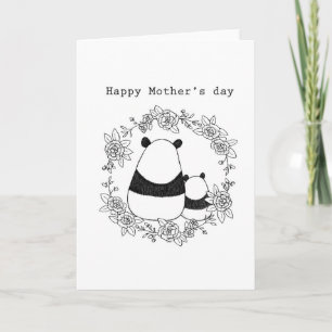 Cartão dia de as mães de Panda, mãe, mãe, criança mon