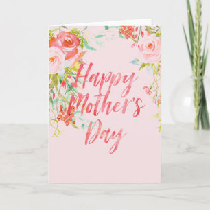 Cartão Dia de as mães de Rosas de Aquarela
