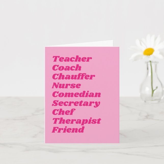 Cartão Dia de as mães de Texto Personalizável do Trabalho (Planta pequena)