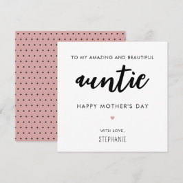 Cartão Dia de as mães de tia minimalista e moderna person