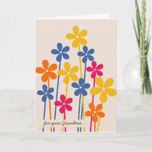 Cartão Dia de as mães de vovó de flores