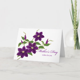 Cartão dia de as mães desejos para você com Purple Clem
