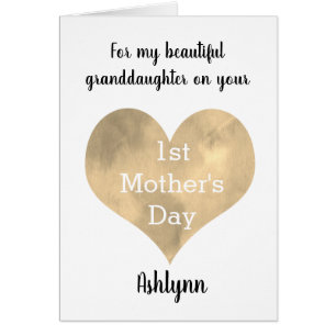 Cartão Dia de as mães Dourado bonito 1rua neta