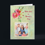 Cartão Dia de as mães Elegante PHOTO Flowers de Aquarela<br><div class="desc">Belo cartão de Dia de as mães para uma pessoa especial em sua vida; adorável olhar para fora com flores de aquarela e um fundo texturizado macio. Gentil, colorido e alegre — e a oportunidade de adicionar uma foto de família favorita no cobrir. Tão pessoal quanto possível! Qualquer pergunta design,...</div>