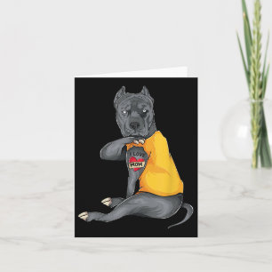 Cartão Dia de as mães Engraçado Pitbull Adoro Mamãe Tatto