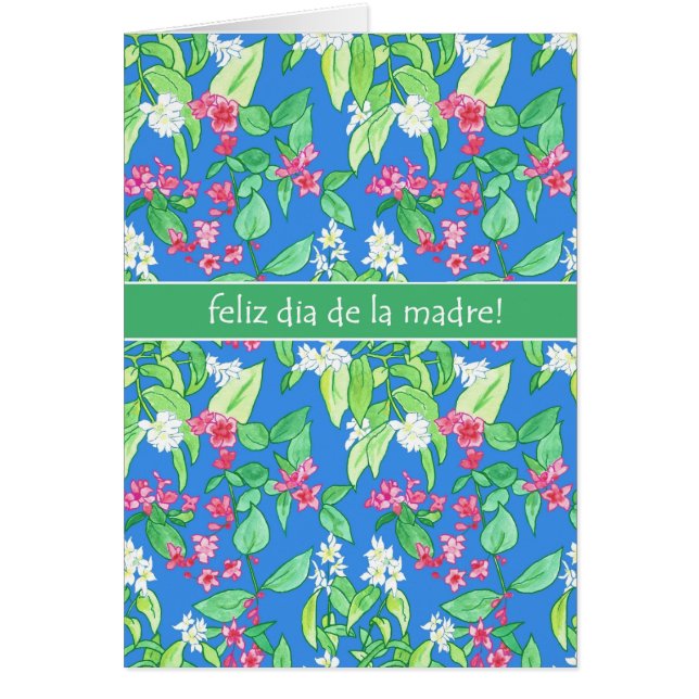 Cartão Dia de as mães Espanhol de Primavera bonito (Frente)