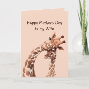 Cartão Dia de as mães Esposa Divertida Giraffe Animal
