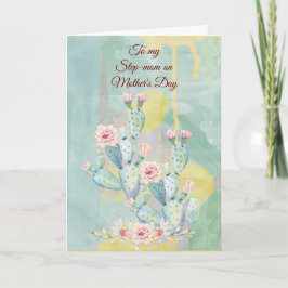 Cartão Dia de as mães Etapa-mãe Cactus Aquarela