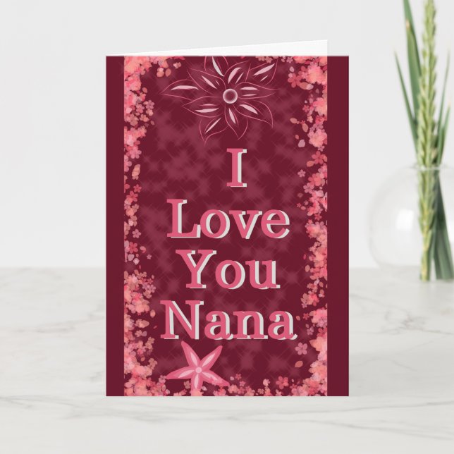 Cartão Dia de as mães, eu te amo, Nana (Frente)