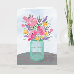 Cartão Dia de as mães excelente neta Jar Vase