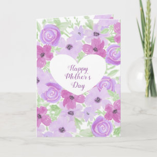 Cartão Dia de as mães Feliz Aquarela Puro Floral
