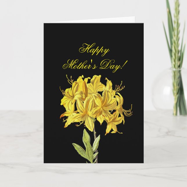 Cartão Dia de as mães feliz com flores amarelas (Frente)