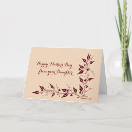 Cartão Dia de as mães feliz da filha