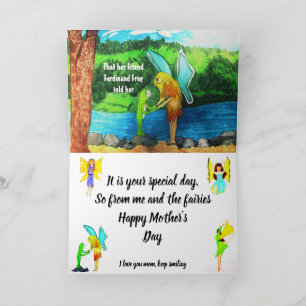 Cartão Dia de as mães FELIZ DA PLACA DE FAIRIES