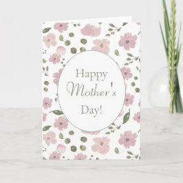 Cartão Dia de as mães Feliz das Peônias Rosa Modernas! Ca