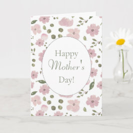 Cartão Dia de as mães Feliz das Peônias Rosa Modernas! Ca