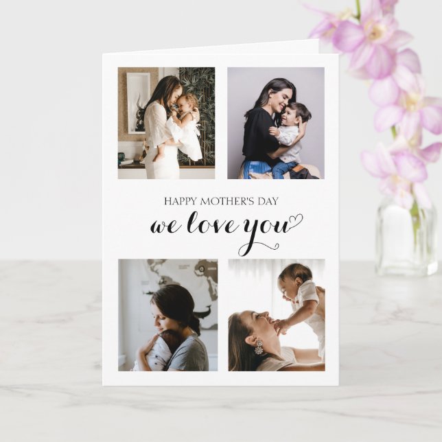 Cartão Dia de as mães Feliz de Coração de Script Minimali (Orquídea)