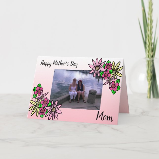Cartão Dia de as mães Feliz de Fotografias Personalizadas (Frente)