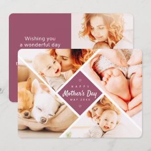 Cartão Dia de as mães feliz de fotos personalizadas mode