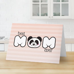 Cartão Dia de as mães Feliz de Panda Moderno Personalizad