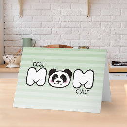 Cartão Dia de as mães Feliz de Panda Moderno Personalizad