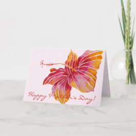 Cartão Dia de as mães Feliz | Hawaiian Floral