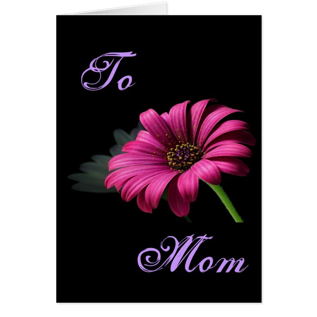 Cartão Dia de as mães Feliz, Rosa Brilhante, Daisy I (Frente)