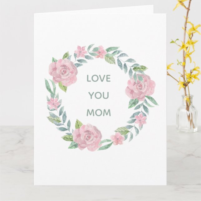 Cartão Dia de as mães Floral Te Amo Mãe Folheto (Flor Amarela)