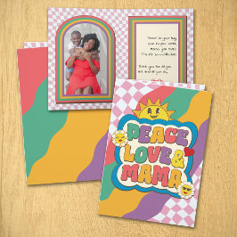 Cartão Dia de as mães Fotográfico Engraçado Retro Groovy