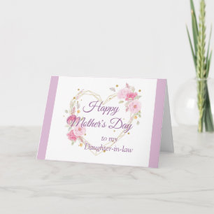 Cartão Dia de as mães Garden Daughin-law Flores Coração