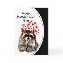 Dia de as mães Hugs & Kisses Raccoon Animal