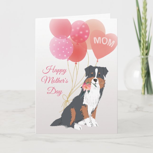 Cartão Dia de as mães Love from Australian Shepherd Dog (Frente)