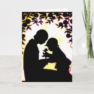Cartão dia de as mães, mãe e criança, Silhouette Vinta