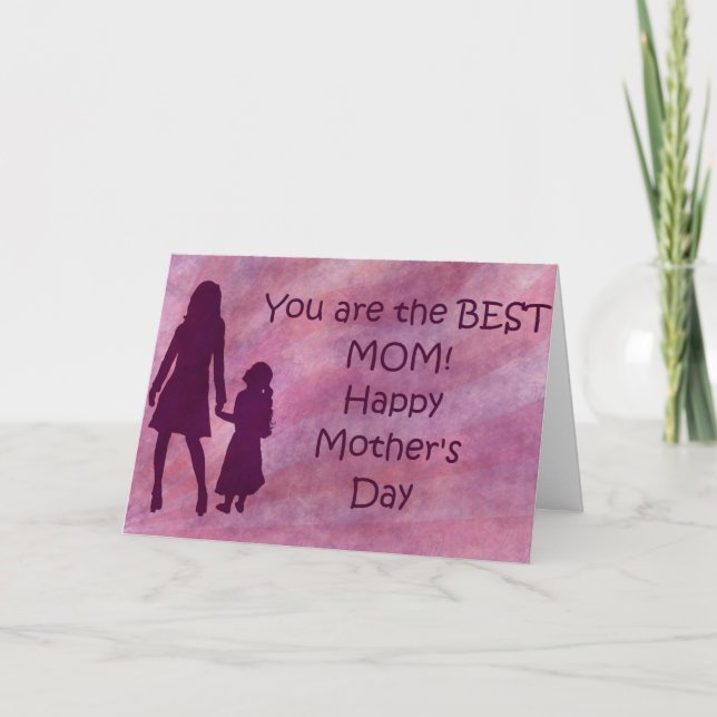 Cartão Dia de as mães Mãe e Filho (Frente)