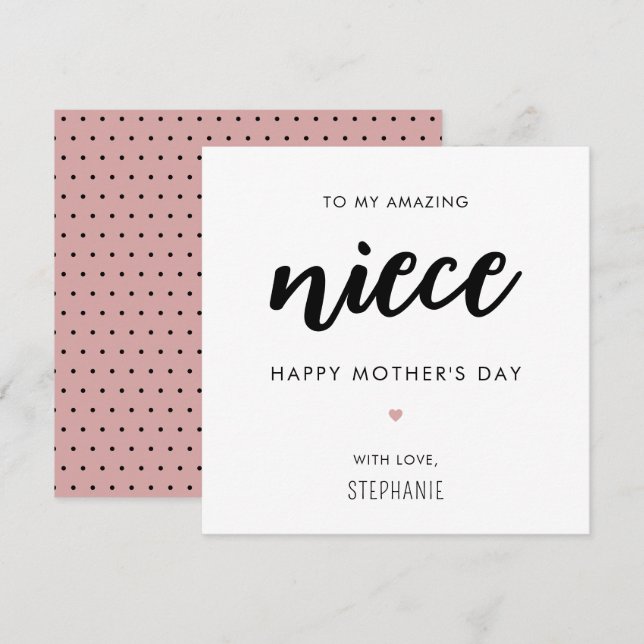 Cartão Dia de as mães mínimo personalizado e moderno da s (Frente/Verso)