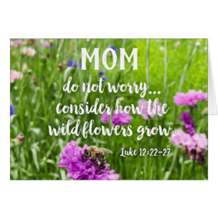 Cartão Dia de as mães Não Se Preocupe Com A Bíblia Cristã
