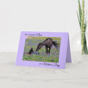 Cartão dia de as mães para a foto de Niece Mare & Foal B