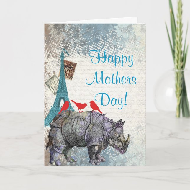 Cartão Dia de as mães romântico engraçado (Frente)