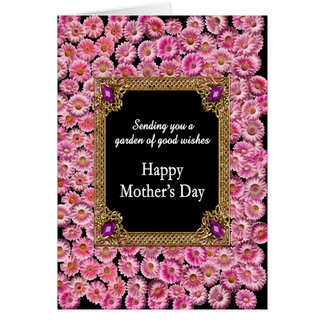 Cartão Dia de as mães Rosa (Frente)