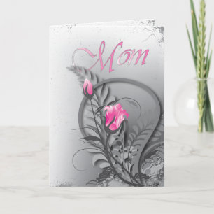 Cartão Dia de as mães rosa de rosas